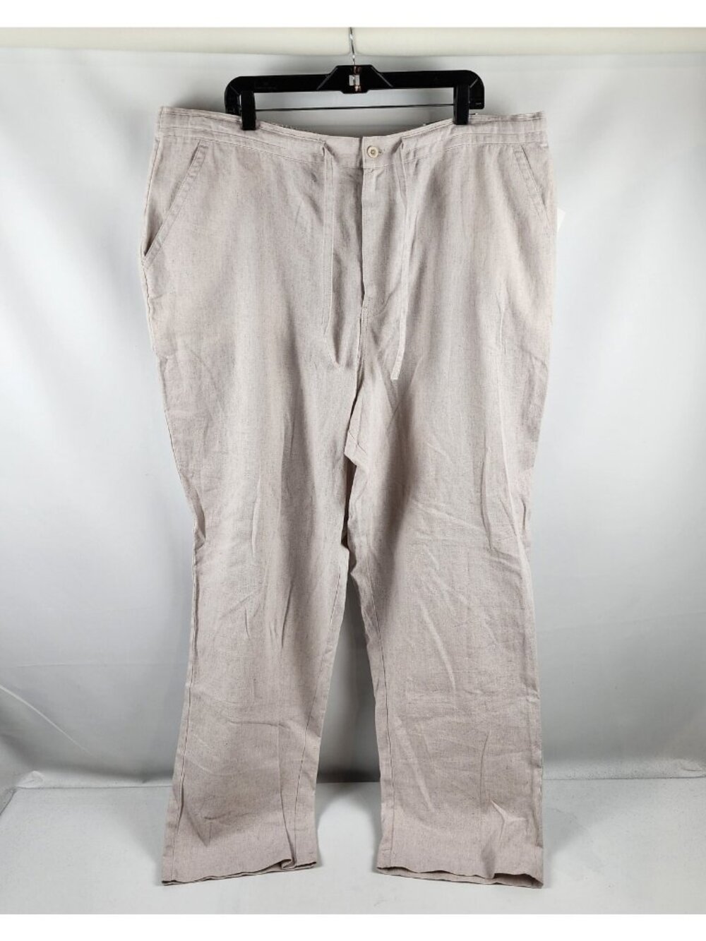 Cubavera Wide Leg Natural Drawstring Linen Blend Pants Size 2XB 32" Inseam NWT